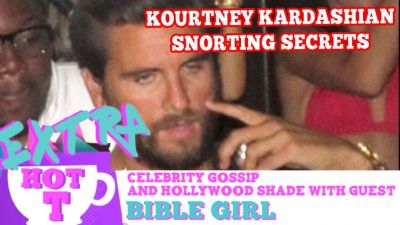 Kourtney Kardashian’s Snorting Secrets!: Extra Hot T with Bible Girl Photo