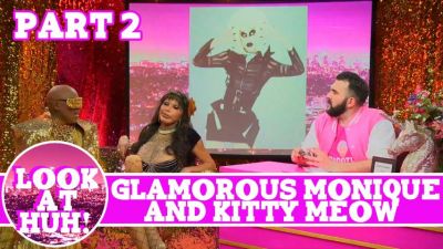 Glamorous Monique & Kitty Meow Look at Huh Pt 2 on Hey Qween! with Jonny McGovern Photo