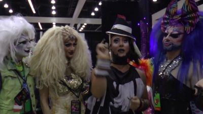 Fierce Queenz at DragCon with Roving Reporter Erickatoure Aviance Photo